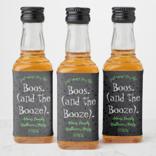 Boos en Booze Adult Halloween Party Favors Likeurfles Etiket
