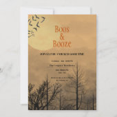 Boos en Booze Dusk Dark Bossen Halloween Party Kaart (Voorkant)