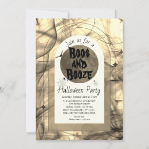 Boos en Booze Enge  Volwassen Halloween Party Kaart