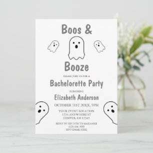 Boos en Booze Halloween Bachelorette Party Kaart
