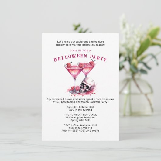 Boo's en Booze: Halloween Cocktail Bash! Kaart (Staand voorkant)