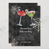 Boos en Booze Halloween Invitation Kaart (Voorkant / Achterkant)