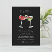 Boos en Booze Halloween Invitation Kaart (Staand voorkant)