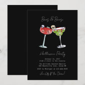 Boos en Booze Halloween Invitation Kaart (Voorkant / Achterkant)