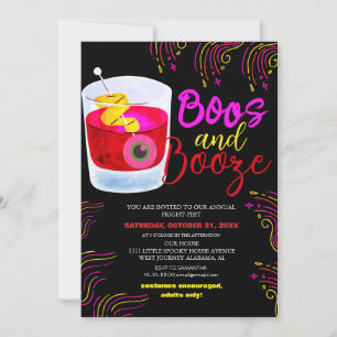 Boos en Booze Halloween Kostuumfeest Kaart
