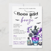 Boos en Booze Halloween Party Kaart (Voorkant)