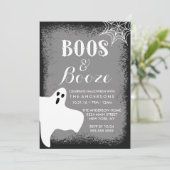 Boos en Booze Halloween Party Kaart (Staand voorkant)