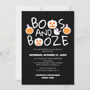 Boos en Booze Spooky Halloween Kostuum Party Kaart