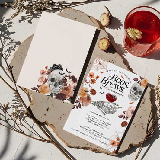 Boos en Brouwen Waterverf Halloween Volwassenenfee Kaart