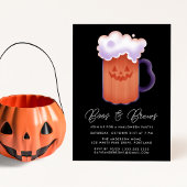 Boos en brouwt pompoen bier Halloween Party Kaart