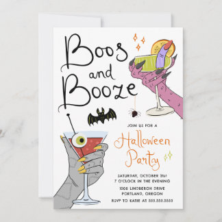 Boos en Drank Spoky Cocktails Halloween Feest Kaart