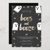BOOS ET BOOZE HALLOWEEN Invitation PARTY (Devant / Derrière)