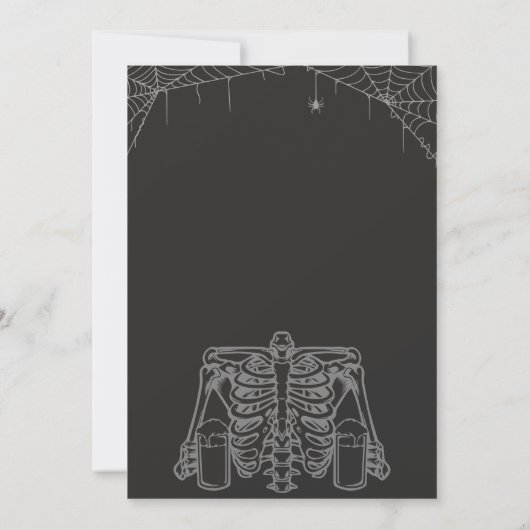 Boos et Booze Halloween Skeleton Party Invitation (Dos)