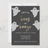 Boos et Booze Invitation de la fête d'Halloween (Devant)