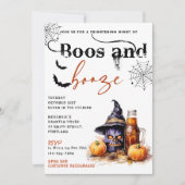 Boos Et Booze Invitation De La Fête D'Halloween (Devant)