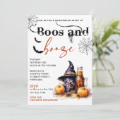 Boos Et Booze Invitation De La Fête D'Halloween (Debout devant)
