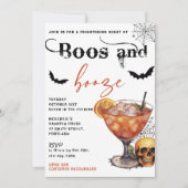 Boos Et Booze Invitation De La Fête D'Halloween (Devant)