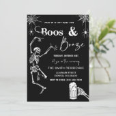 Boos Et Booze Invitation De La Fête D'Halloween (Debout devant)