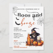 Boos Et Booze Invitation De La Fête D'Halloween (Devant)