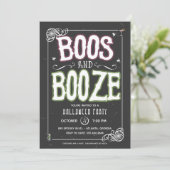 Boos et Booze Invitation de la fête d'Halloween (Debout devant)