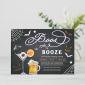 Boos Et Booze Invitation De La Fête D'Halloween (Debout devant)