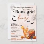 Boos Et Booze Invitation De La Fête D'Halloween (Devant)