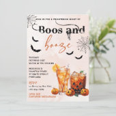 Boos Et Booze Invitation De La Fête D'Halloween (Debout devant)