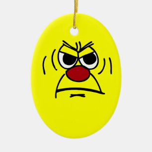 Boos Gezicht Grumpey Keramisch Ornament