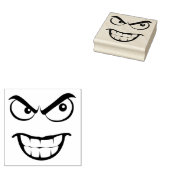 Boos gezicht 	rubberstempel (Gestempeld)