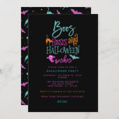 Boos Hisses en Halloween Uitnodiging (Voorkant / Achterkant)