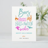 Boos Hisses en Halloween Wishes Kaarten (Staand voorkant)
