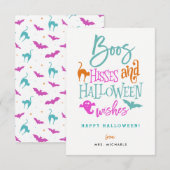 Boos Hisses en Halloween Wishes Kaarten (Voorkant / Achterkant)