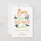 Boos Hisses et cartes de voeux d'Halloween (Devant)