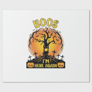 Boos ik ben hier weer Halloween Griezelijke Boom P Cadeaupapier