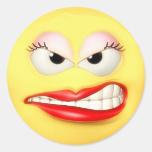 boos meisje ronde sticker