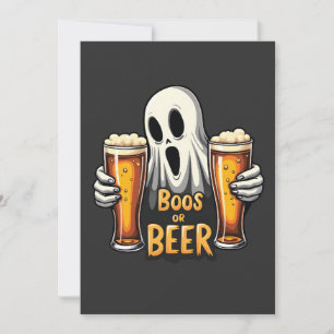 Boos Of Bier Grappige Oktoberfest Halloween Geest Kaart
