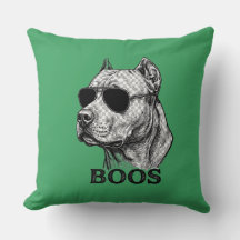 BOOS Pitbull met zonnebril Inkt schets Tattoo ontw
