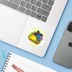 Boos Vis Taco Monster Sombrero Foodie Ontwerp Sticker