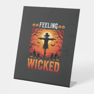 Boosaardig Halloween Vogelverschrikker Design_1 Reclamebord Met Voetstuk