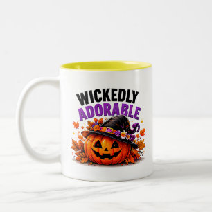 Boosaardig Schattige Cute Pompoen Heks Halloween Tweekleurige Koffiemok