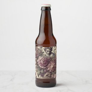 Boosaardige Pruimenbloesems – Gotisch Bloemendesig Bier Etiket