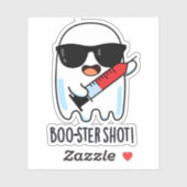Booster Shot Grappige Ghost Vaccin Pun Sticker (Vel)