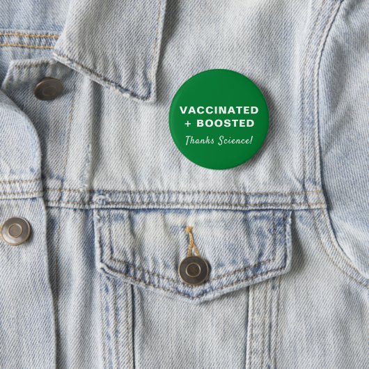 Booster Vaccine Bedankt Science Green Ronde Button 5,7 Cm (In situ)