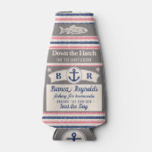 Boot 1e Mate nautische zeiler gestreept schattig b Flesjeskoeler (Voorkant)