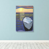 Boot aan de kust Canvas Kunst  (Insitu (Houten vloer))