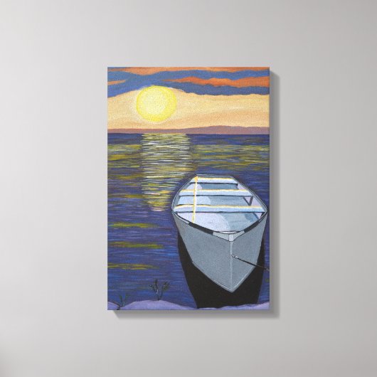 Boot aan de kust Canvas Kunst  (Voorkant)
