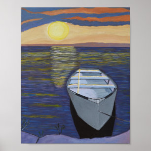 Boot aan de kust poster