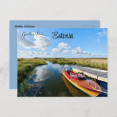 Boot aangemeerd in Muhu Estland Briefkaart (Voorkant / Achterkant)