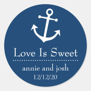 Boot Anker Love is Sweet Labels (donkerblauw)