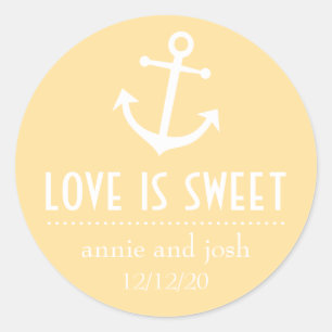 Boot Anker Love is Sweet Labels (Goud)